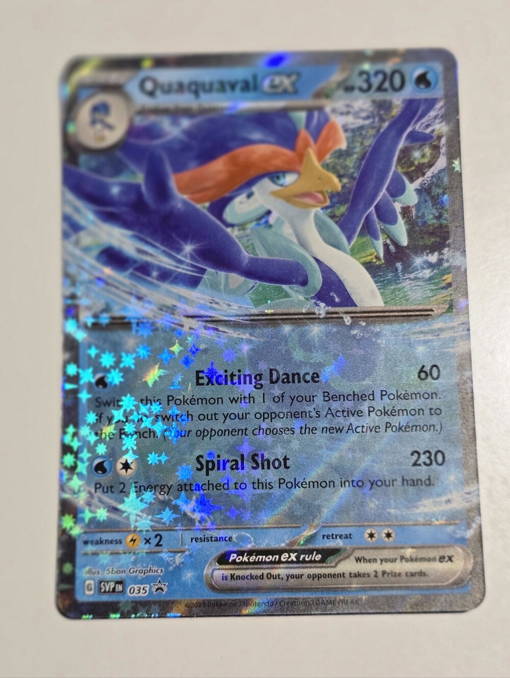 Pokemon Quaquaval ex SVP 035 Black Star Promo Holo Rare NM Toploader